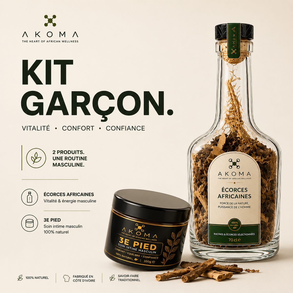 KIT GARCON 100% Naturel - 𝐋𝐞 𝐩𝐥𝐮𝐬 𝐜𝐨𝐦𝐦𝐚𝐧𝐝𝐞́ ! ⭐