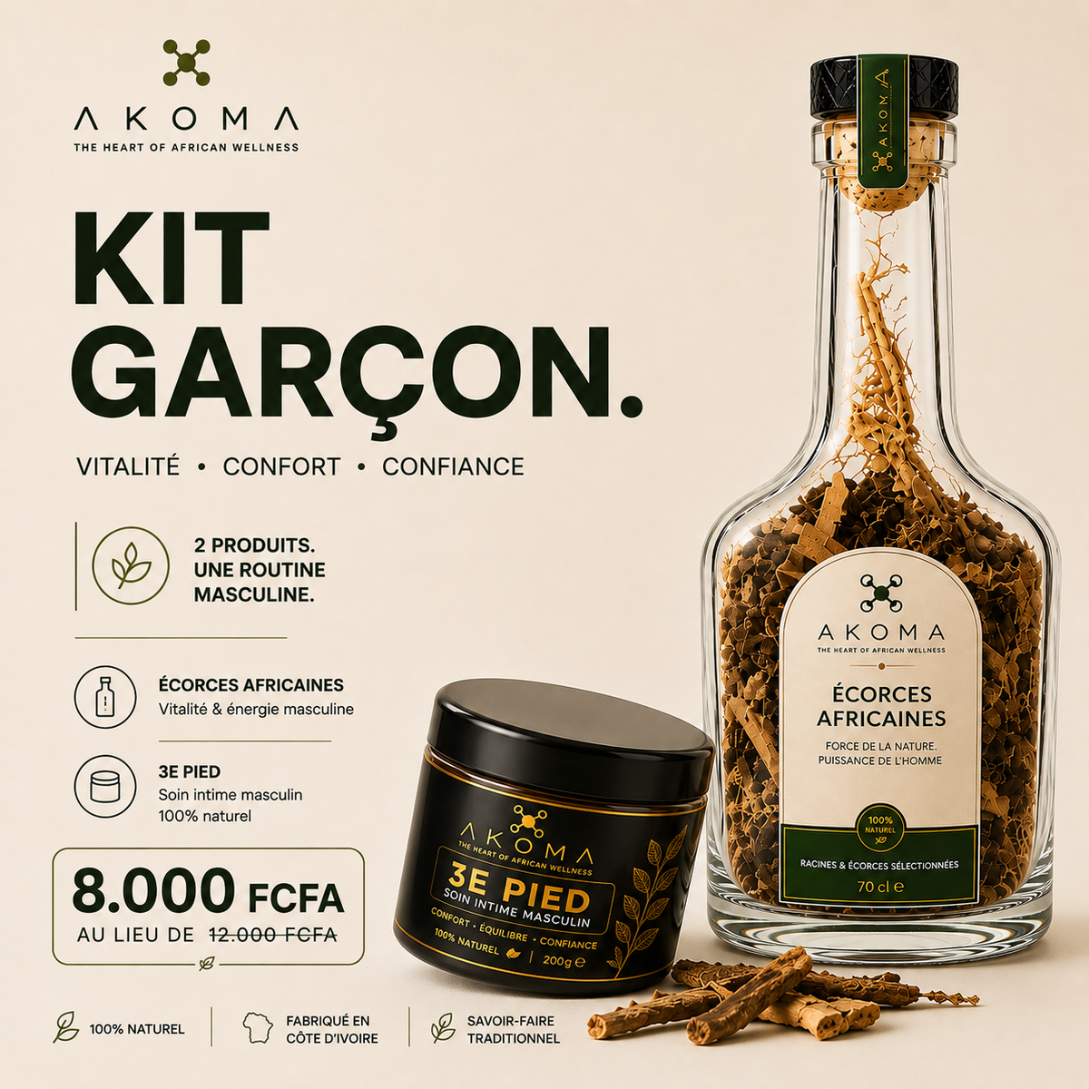 KIT GARCON 100% Naturel - 𝐋𝐞 𝐩𝐥𝐮𝐬 𝐜𝐨𝐦𝐦𝐚𝐧𝐝𝐞́ ! ⭐